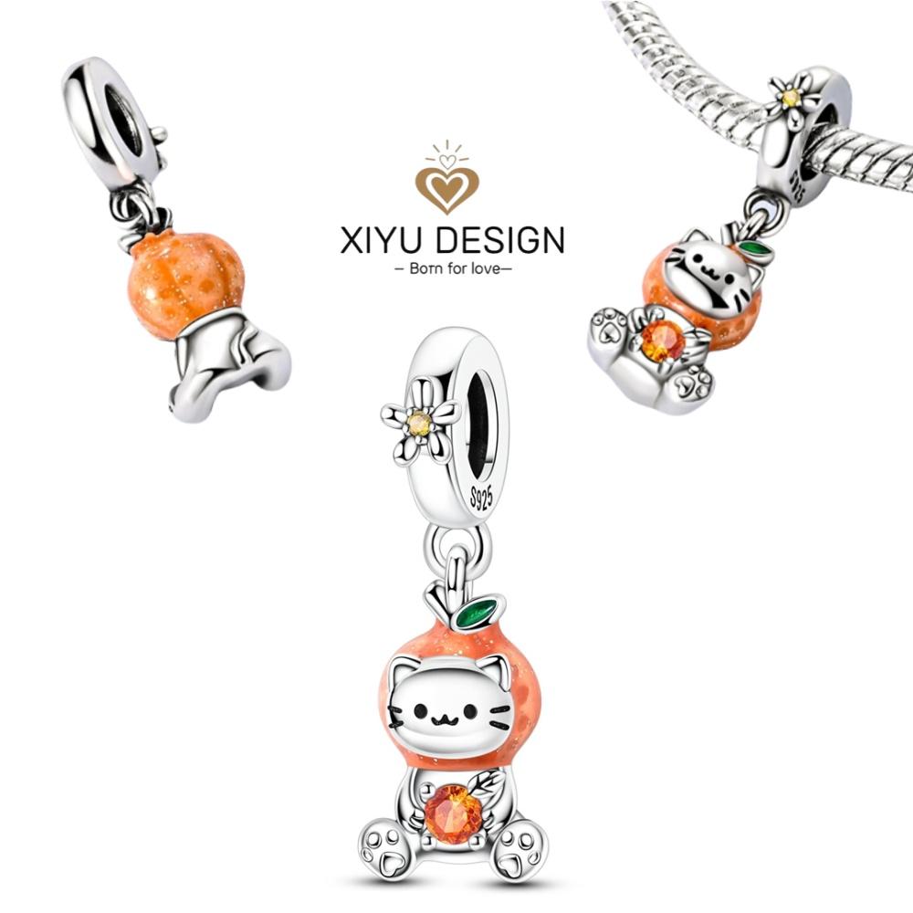 Cute Pet Series Capybara Couples Charms Eat Fruit Beads Fit Diy Copper Bracelet Necklace Women Anniversary Jewelry Gift