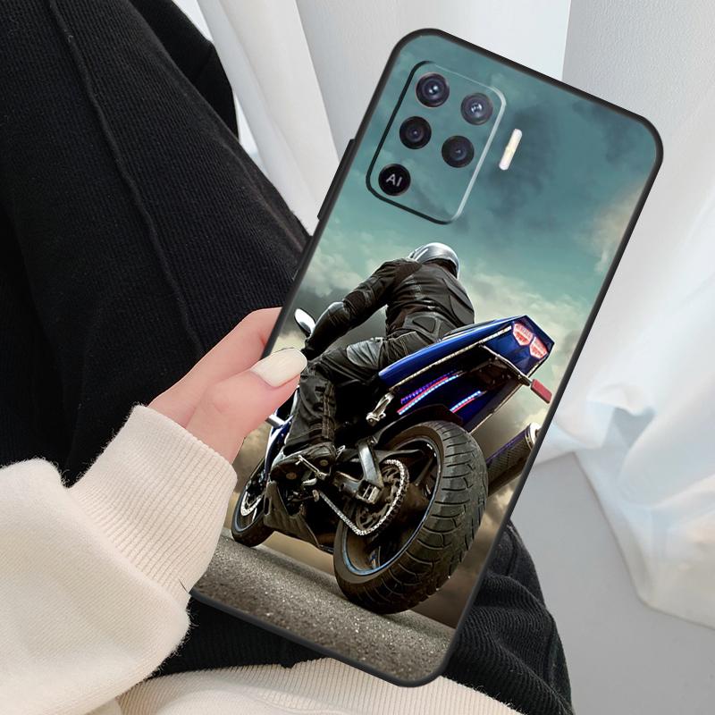 Motorcycle Motorbike Case For Oppo A17 A57 A77 A40 A78 A54 A74 A94 A76 A16 A96 A18 A60 A80 A38 A58 A98 A15 A5 Pro