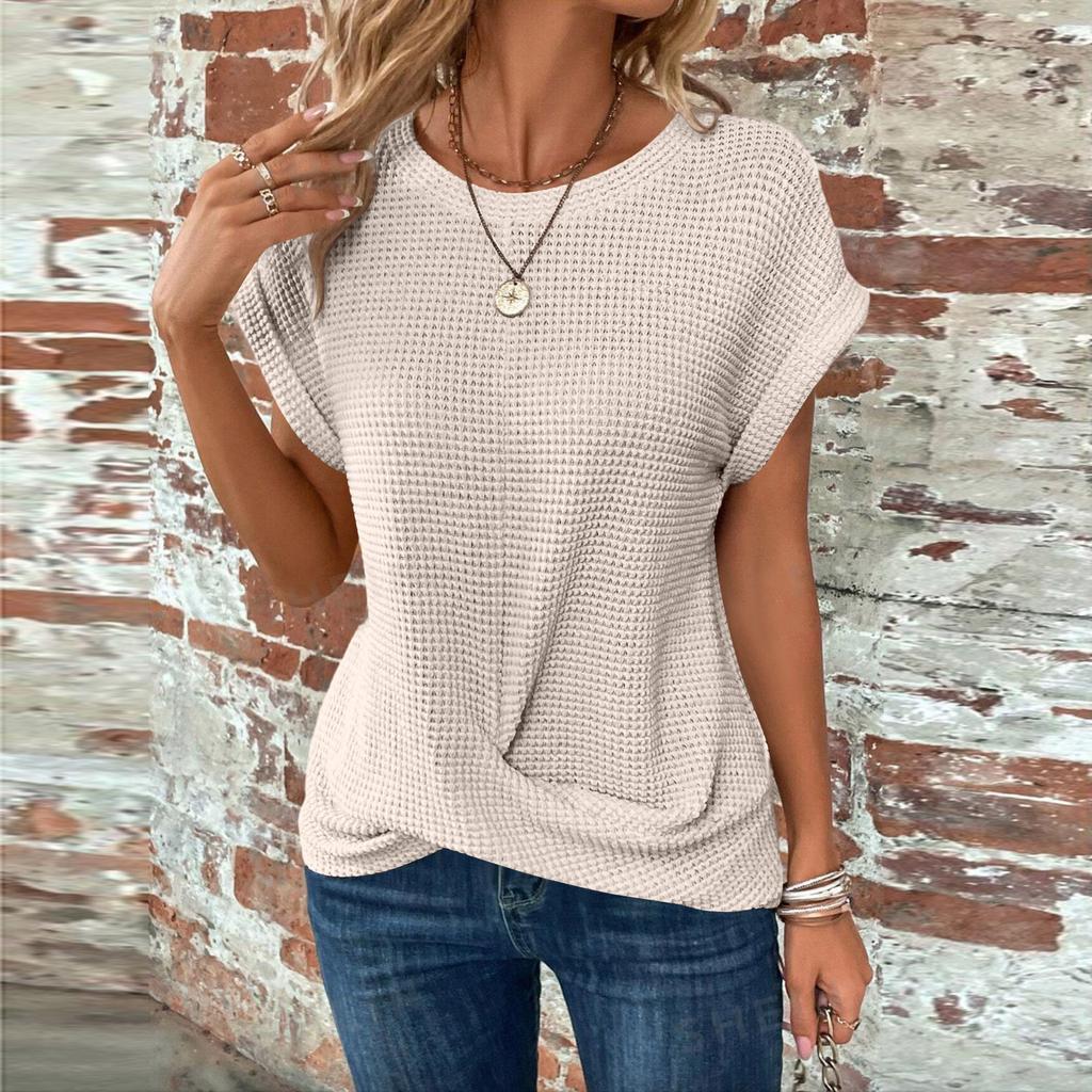 Womens Tops Short Sleeve Knit Going Out Tops for Women Casual Front Tee Sparkly Tops for Women