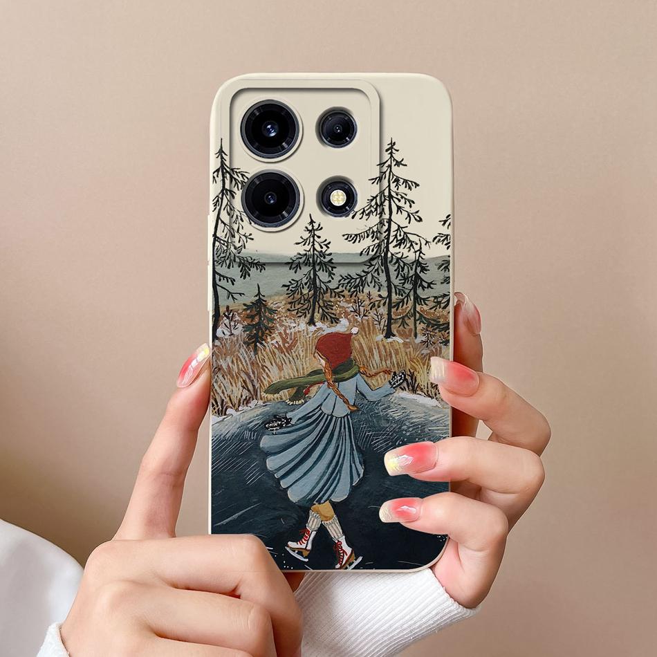 For Infinix Note 30 Pro Vip 30i Phone Case Cartoon Liquid Silicone Full Coverage Anti Drop Bumper For Infinix Note30 30Pro Funda