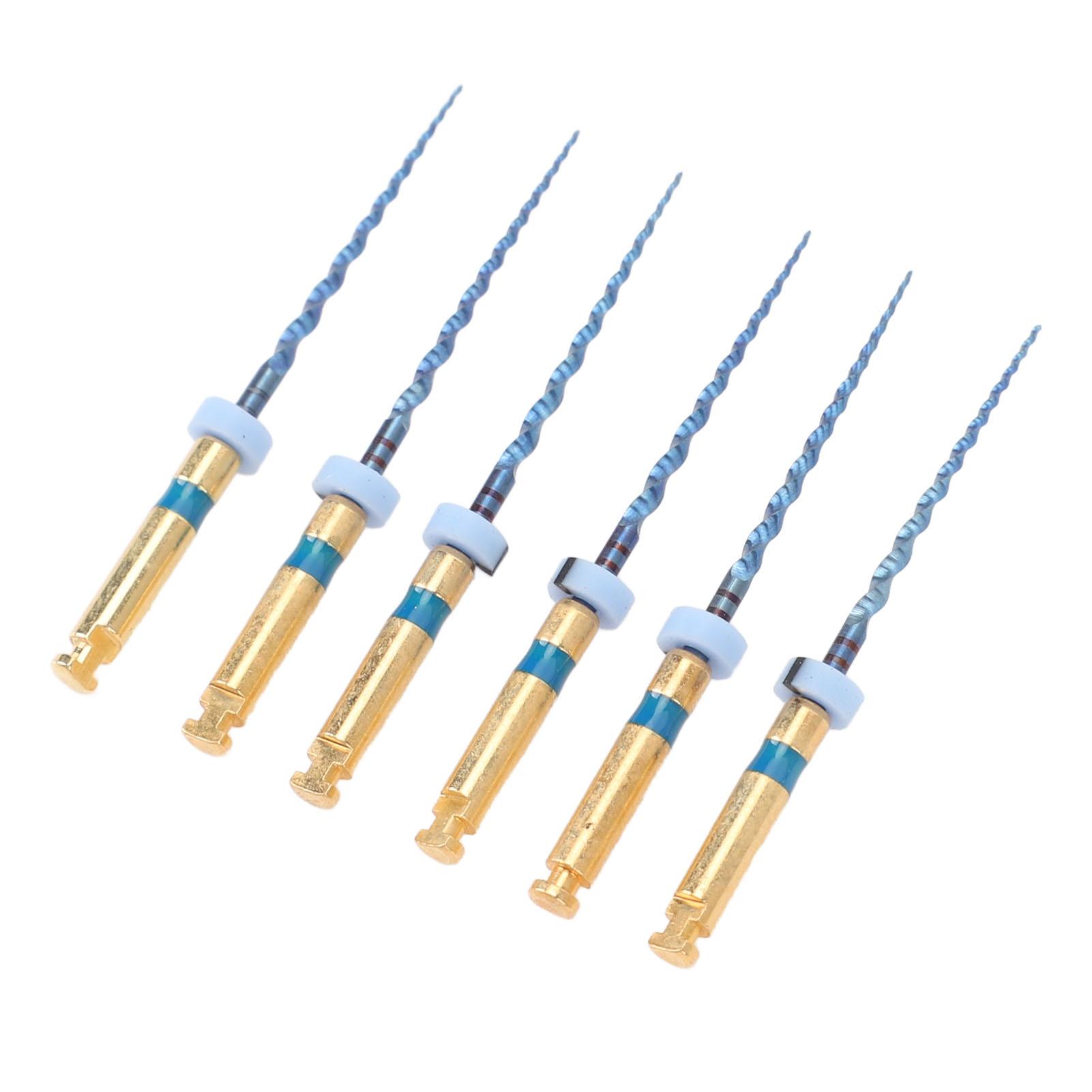 

6 шт. Эндодонтические файлы F3 Хорошая адаптивность Эластичные Большой конусности Эндодонтический кончик для стоматологов 1 дюйм 21mm / 0.83in