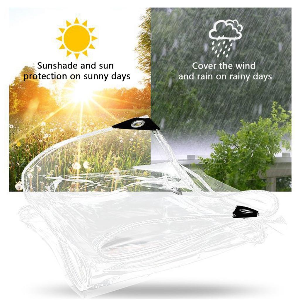 Transparent Rain Tarpaulin Thickened Windproof Rainproof Tarp Multipurpose Rainproof Tarp Cover for