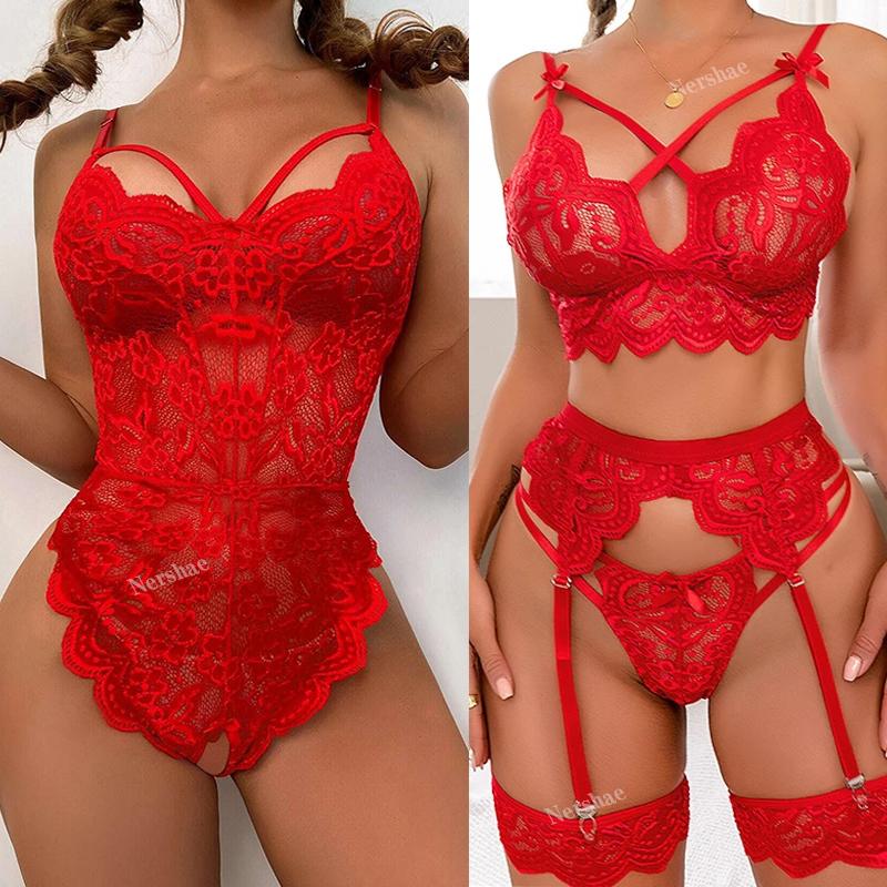 Sexy Lingerie Woman Bra Set Lace Bralette Set Lace Underwear Female Bra Set Transparent  Hollow Out Intimates Chemise