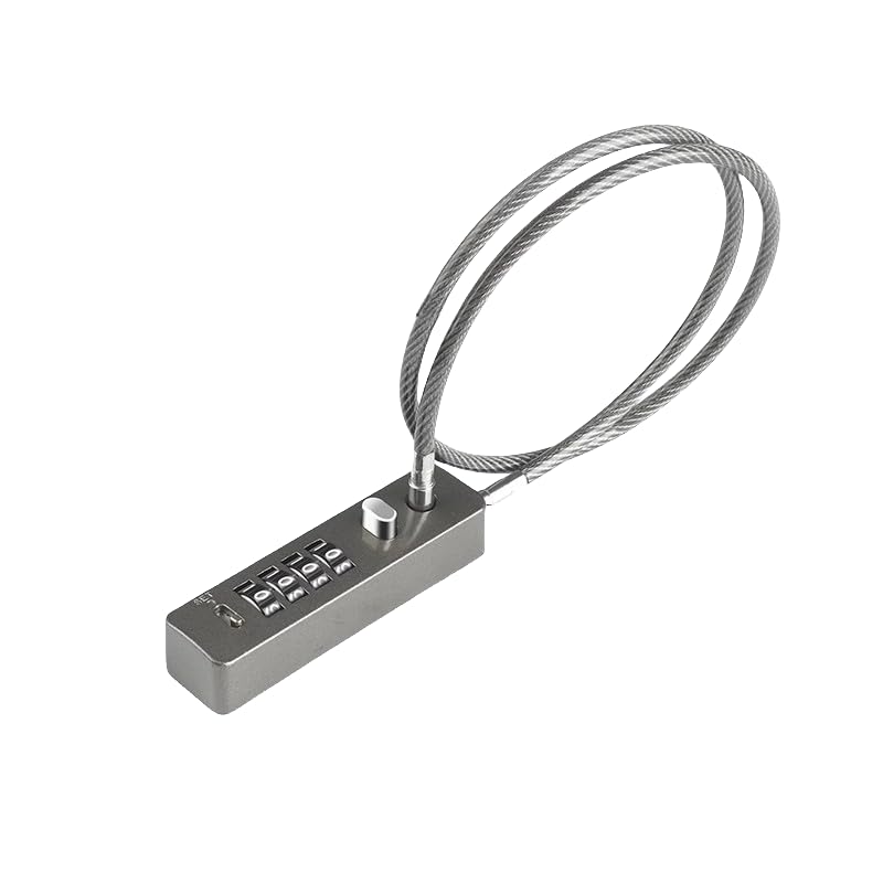 

CLEAYODO 4-значный пароль для замка на шлем, дверной замок, автомобильный замок, навесной замок с мягким стальным тросом, компактный и удобный для переноски, толстый трос, защита от кражи, защита от меди