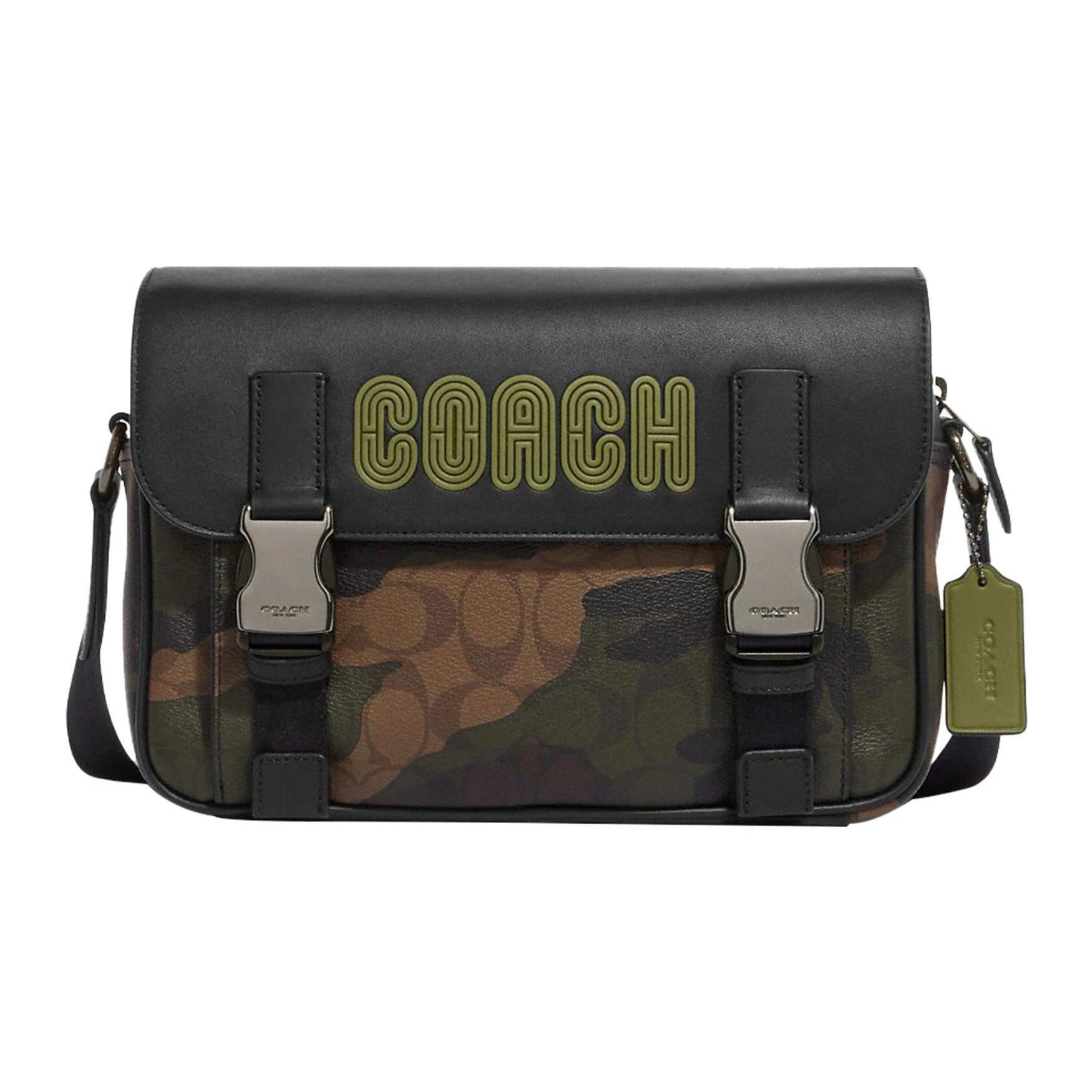COACH Track Cow Leather Patchwork Shoulder