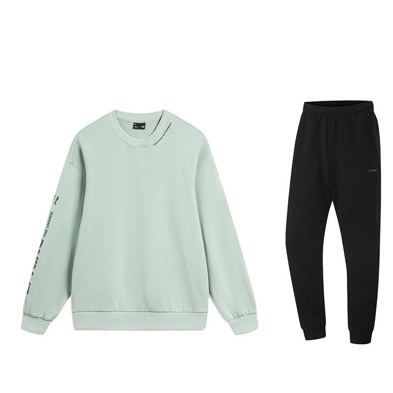

Li Ning Unisex Comfortable Round Neck Long Sleeve Sweatpants Commuter Hoodie Set Unisex sets AFDV121-1 4XL