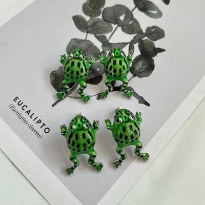 1Pair Personality Without Pierced Frog Earrings Funny Party Gift Animal Ear Studs Creative Metal Jewelry Ear Bone Clip Women