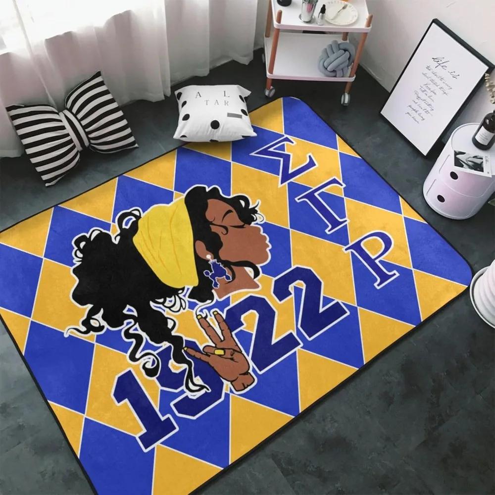 Sigma Gamma Rho Design Inspired Carpet for Living Room Home Art Decor Yoga Rug Bedroom Kitchen Non-slip Carpet Entrance Doormat