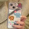 Cartoon Animal Compact Makeup Mirror Phone Case For IPhone 17 Air 11 13 14 12 15 16 Pro Max 17E 16E Plus Bumper Back Coque Cover