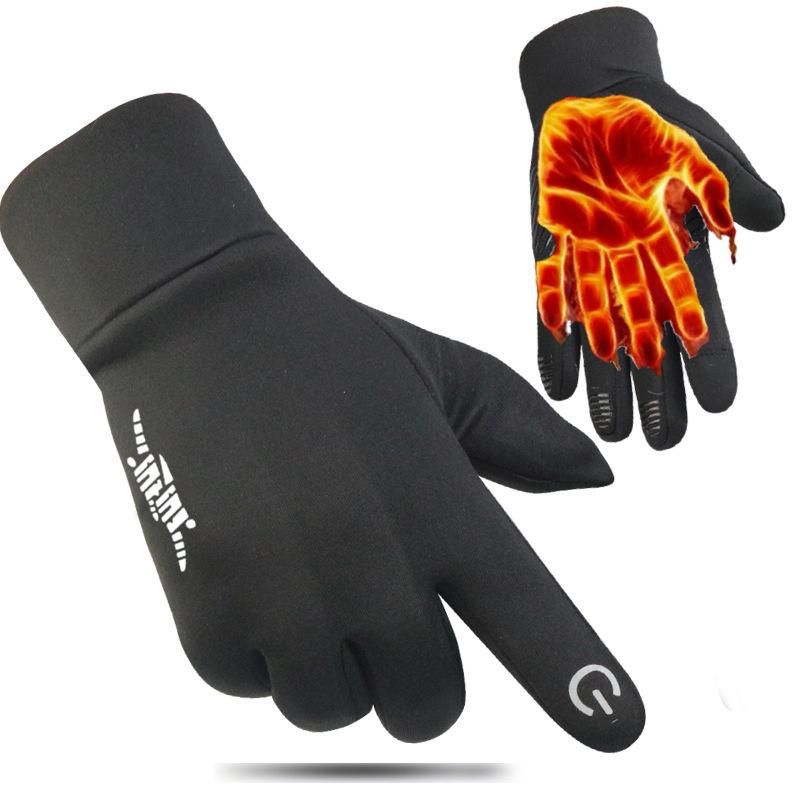 

Winter Thermal Waterproof Cycling Gloves Full Finger Men Women Ski Snow Gloves Thin Touch Screen Gloves for Running M