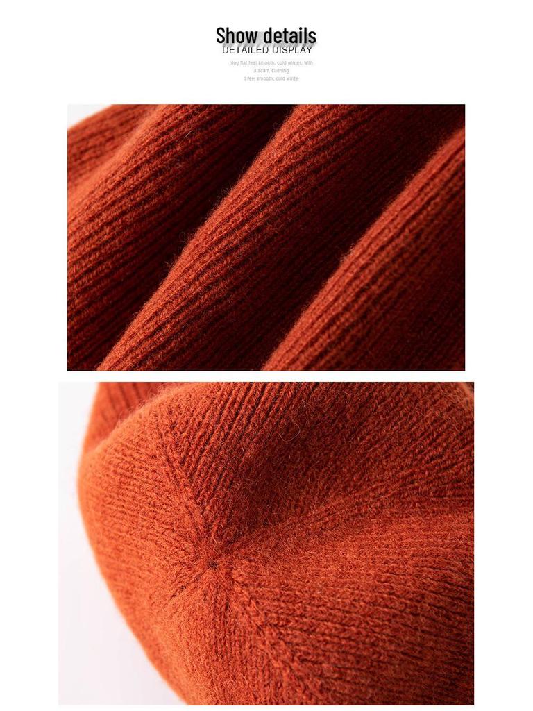 Unisex Herbst-Winter Koreanischer Stil Trendige Gestrickte Wollmütze - Vielseitig, Warm, Einfarbig, Lässiger Stil
