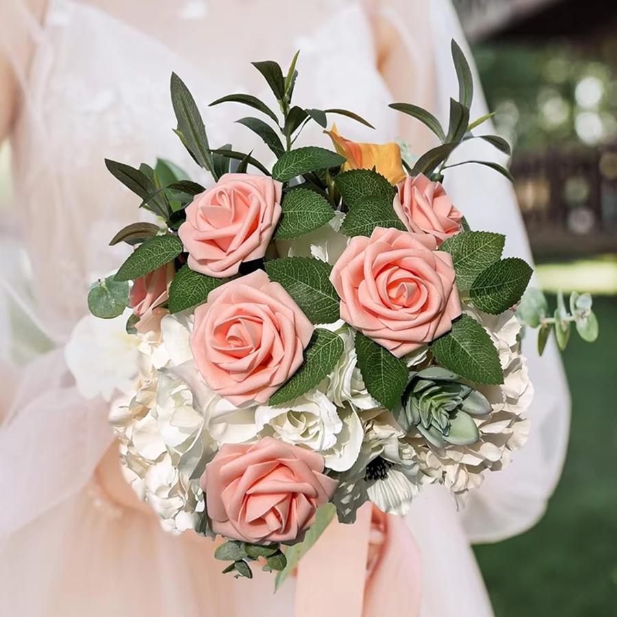 PE Foam Rose Artificial Flower Festival Wedding Bridal Bouquet Festival Decor Accessory Wreath Room Home Outdoor Garden Party