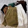 Women's High-Waist Retro Corduroy Shorts A-line Slimming Casual Wide-Leg, Petite Fit for 2025 Autumn/Winter Collection