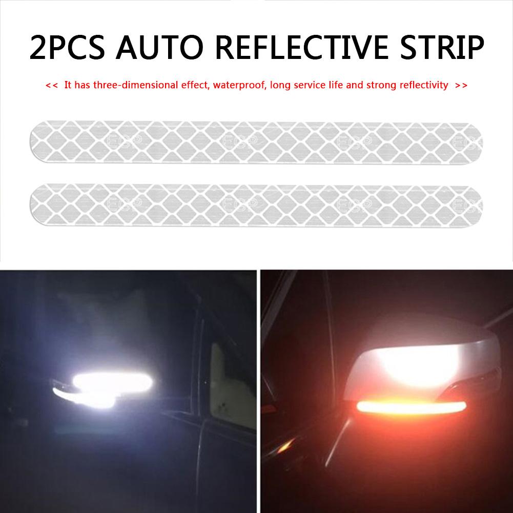 2/10Pcs Car Exterior Reflector Sticker Reflective Warning Strip Tape Secure Warning Anti-collision Reflector Stickers Decals