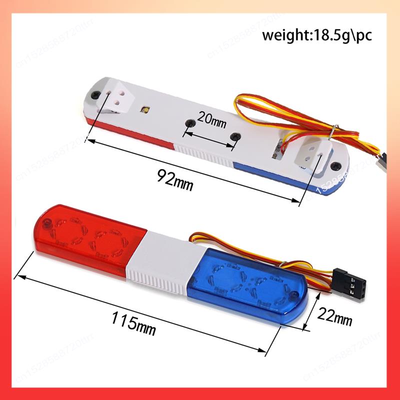 ABNR Flash Alarm Lamp LED Police Car Bright Light For 1/10 RC D12 HSP, Traxs Axial Car Upgrade Parts