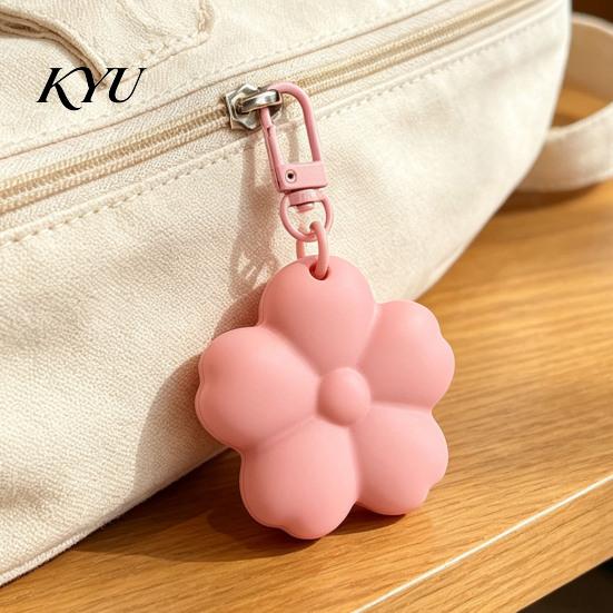 Handbag Hanging Keychain Silicone Flower Lipstick Holder Keychain, Portable Lip Balm Carrier for Pendant Backpack Handbag, Travel Gloss Women
