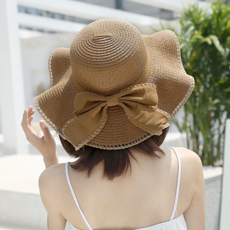 

Women Bucket Hats Straw Caps Summer Fisherman Sunshade Breathable Wide Brim Accessories
