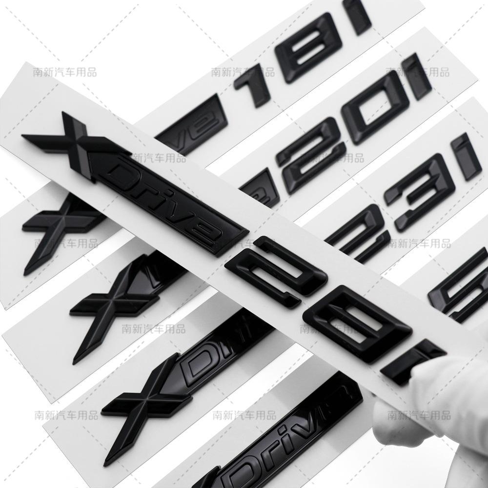 Chrome Black Letters Fender Trunk Emblems For XDrive 18i 20i 23i 25i XDrive28i 30i 35i 38i 40i 45i XDrive48i 50i XDrive55i