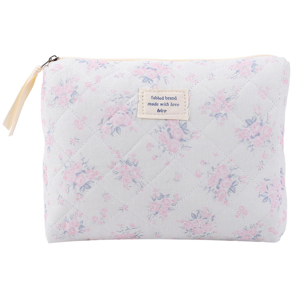 

Women Lady Makeup Bag Purse Lightweight Quilted Checkered Makeup Bag Toiletry Zipper Storage Pouch for Cosmetics Makeup Brushes