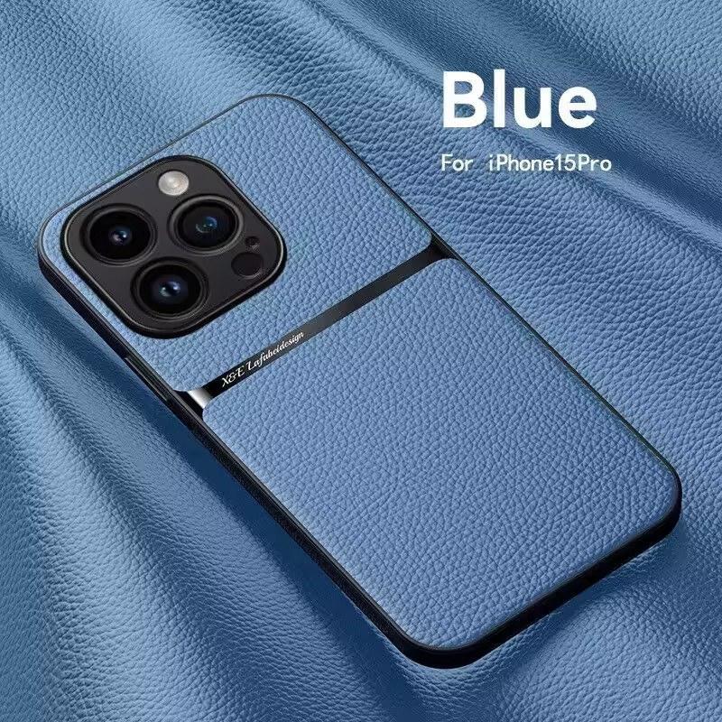 Magnetické kožené pouzdro na telefon pro iPhone 16 13 12 11 Pro Max Matná pouzdra pro iPhone 15 14 Pro Max 16 Plus 16E Kryt s ochranou objektivu