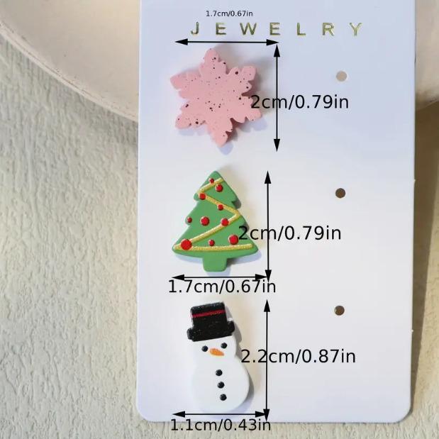 Christmas Snowflake Tree & Snowman Acrylic Earring Set - Cute, Versatile Holiday Jewelry