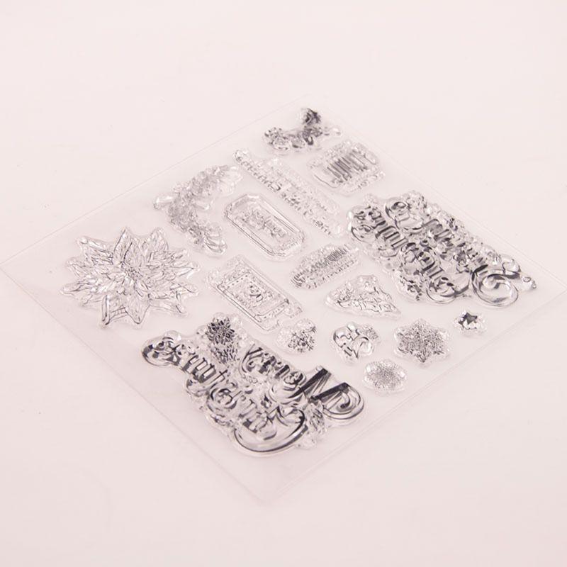 Y3NA Christmas Snowflake Flower Silicone Clear Seal Stamp DIY Scrapbooking Embossing Photo Album Decorative
