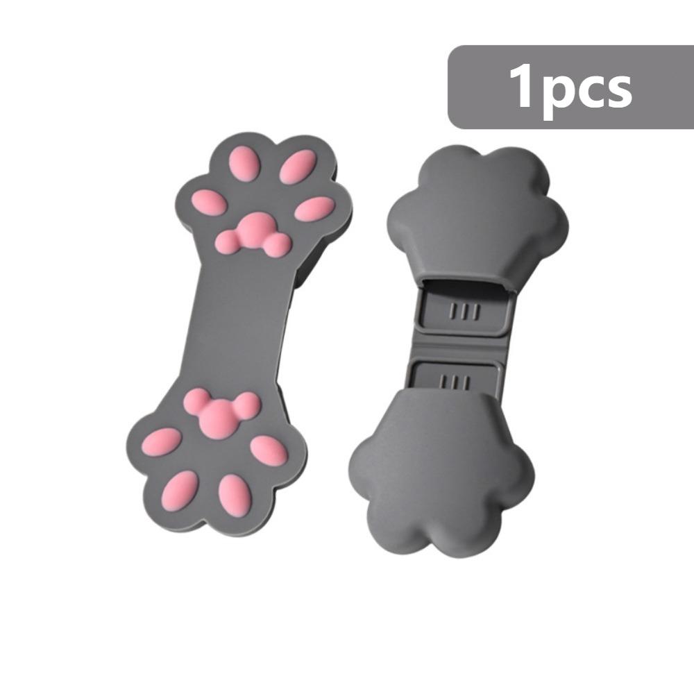 

1 шт. Силіконові харчові кліпси Котяча лапка Кліпси для снеків Милі напальчники темно-сірий колір