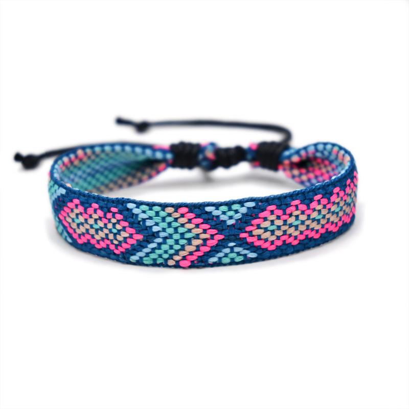 Ethnic Style Handmade Woven Cotton Linen Wristband Bracelet