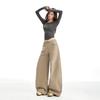 Khaki A Version Wide-leg Jeans Women's Autumn and Winter New Low-rise Loose Casual Versatile Floor Pants