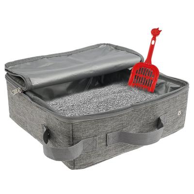 Tragbare Katzentoilette Faltbare Katzenreise-Katzentoilette mit Schaufel Quadratisch/Rechteckig Wasserdicht Auslaufsicher Haustiertoilette-Tablett