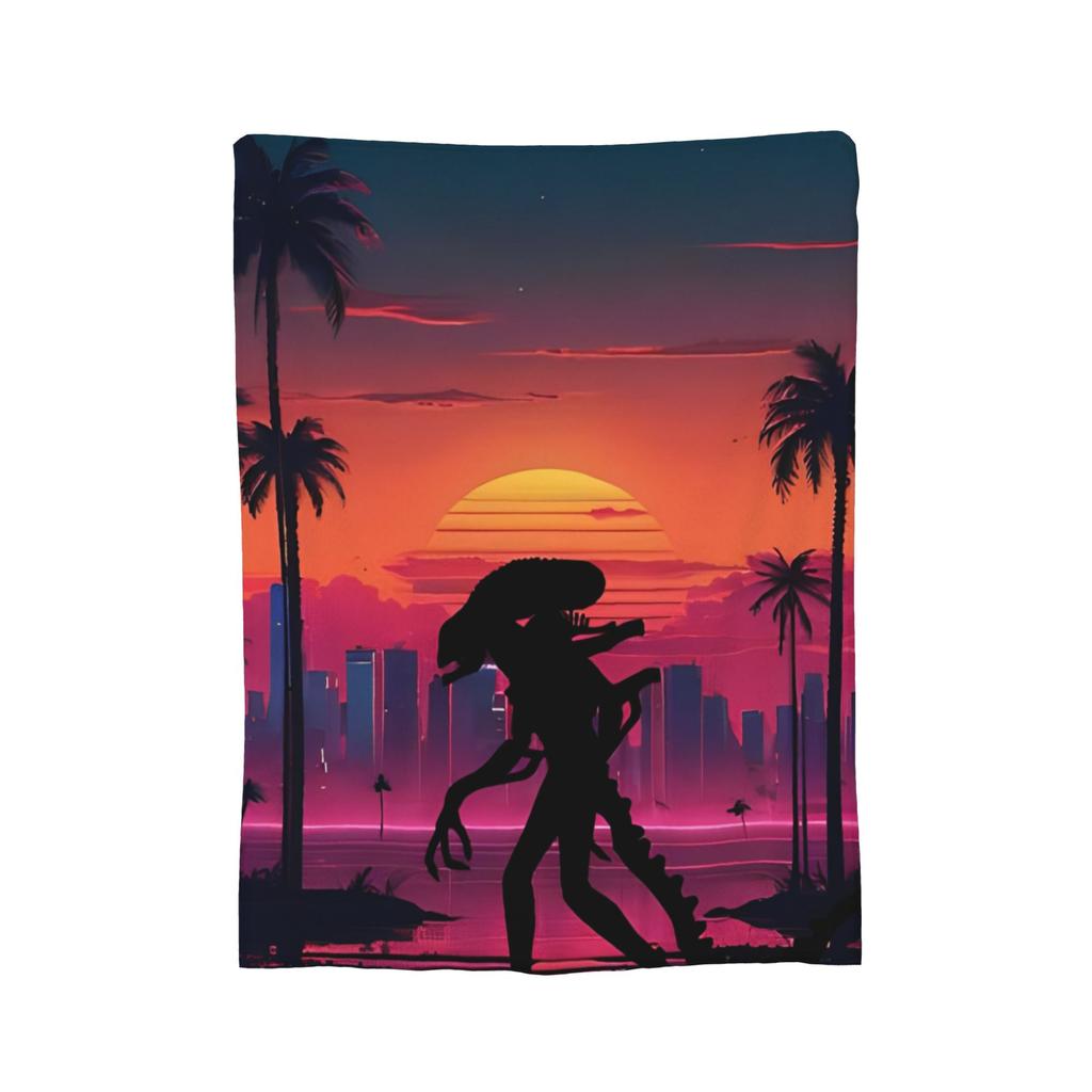 Aliens 45th Anniversary Xenomorph Blanket Coral Fleece Plush Textile Decor Space Multi-function Throw Blanket for Bedding Quilt