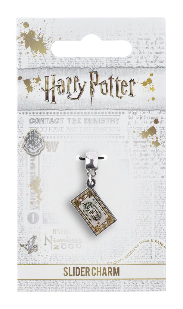 HARRY POTTER Hogwarts Express Ticket Slider Charm Silver
