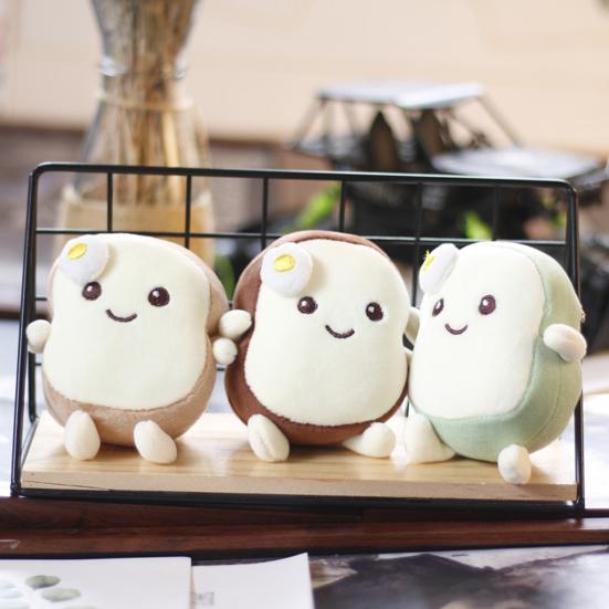 11cm Brot Plüschpuppe Süße Mini-Puppe Plüschtier Tasche Ornament Gefüllte Puppe Plüsch Anhänger Schlüsselanhänger Weihnachten Geburtstagsgeschenk