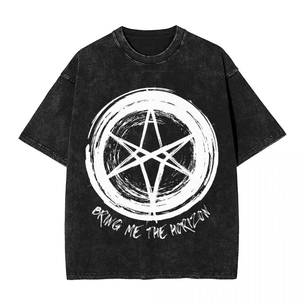 Maglietta Bring Me The Horizons Musica Rock Magliette Harajuku Manica Corta Streetwear T-shirt Estiva Uomo Donna Magliette Oversize Lavate