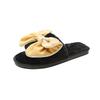 Fashion Casual Fluffy Slippers Women House Flats Fashion Winter Bowknot Designer Shoes Ladies Home Plush Platform Elegant Footwear 2025