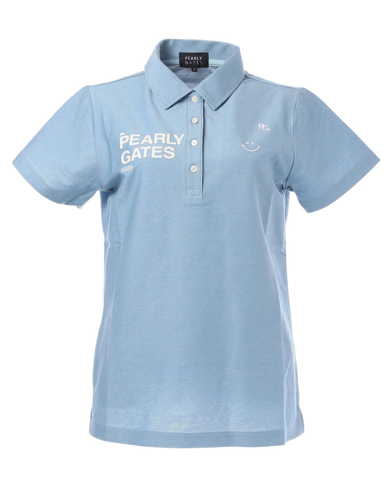 

PEARLY GATES Women s Short Sleeve Polo Shirt (Dyed Denim-Style Twill) / Golf / 055-5160306 110_Sax 0 [S]