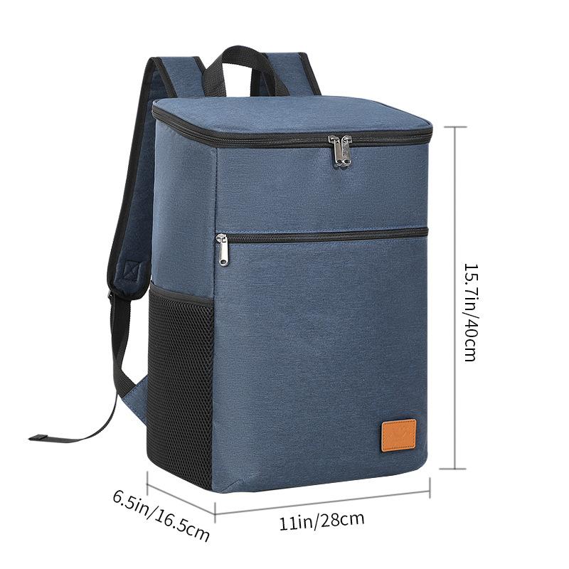 Oxford Fabric Insulated Backpack with Zipper Large Capacity Thermal Cooler Bag for Outdoor Use and Food Storage