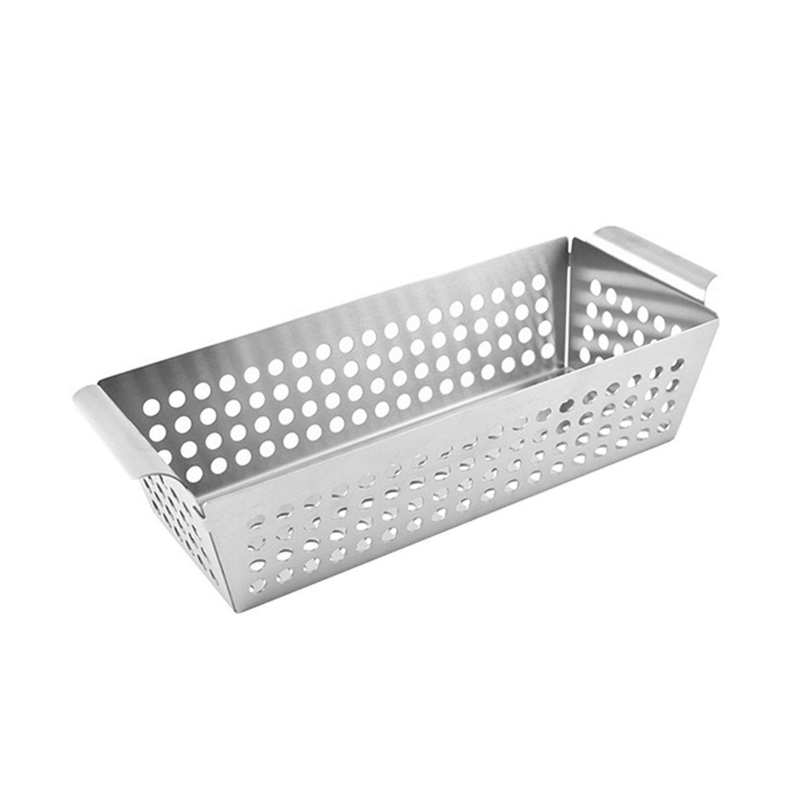 

Прямоугольная корзина-гриль Антипригарное блюдо для гриля Утолщенная сковорода-гриль Аксессуар для барбекю для гриля овощей, рыбы, мяса A