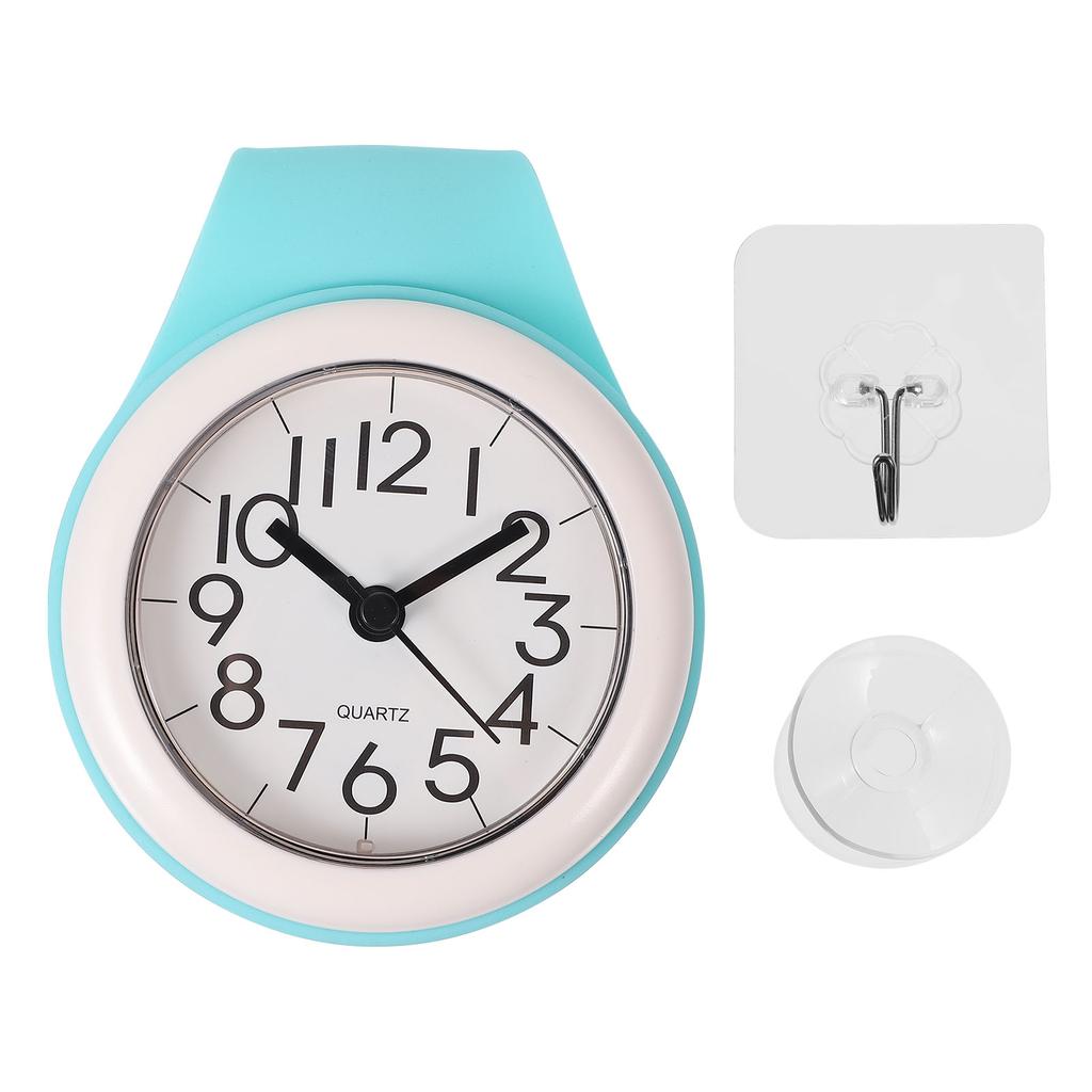 Suction Cup Wall Clock Bathroom Shower Waterproof Alarm Digital Timer Mute Silent Vanity Desk Kitchen Timepiece Decor Accessory