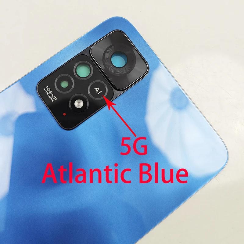 

Для Xiaomi Redmi Note 11 Pro 4G 5G, стеклянная задняя крышка корпуса 11E Pro, сменная задняя дверь, жесткий аккумулятор 5G Atlantic Blue