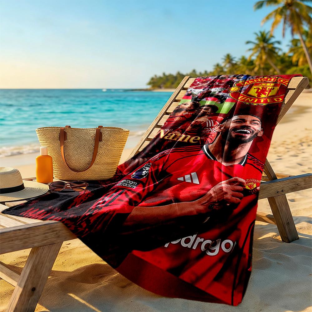 Manchester Customized Name Beach Towel Super Soft Microfiber Quickdry Fabric