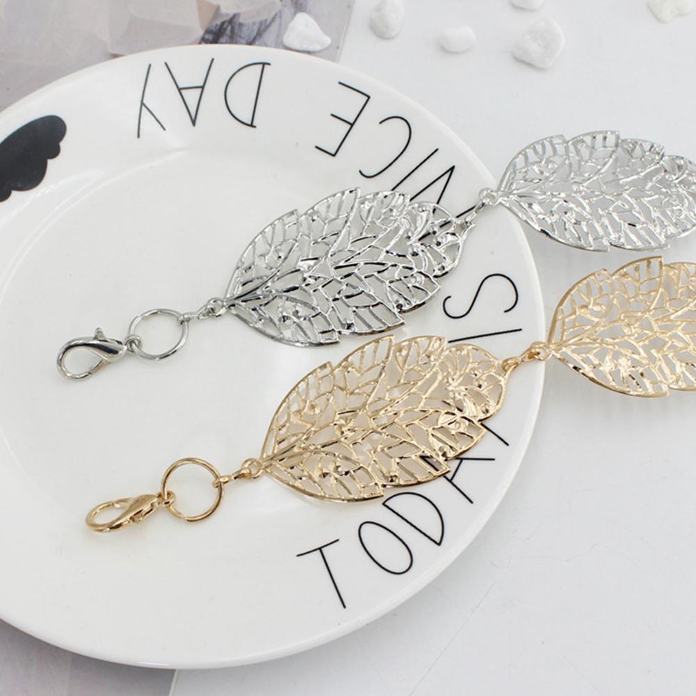 Women Metal Waist Chain Fashion All-match Leaf Hollow Waist Chain Decoration Belt Apparel Accessories