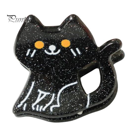 Black Cat Spider Witch Hat Accessories Halloween Cartoon Hair Clips for Women Girls, Acrylic Glitter Pumpkin/Ghost/Bat/Cat Reliable Clamping