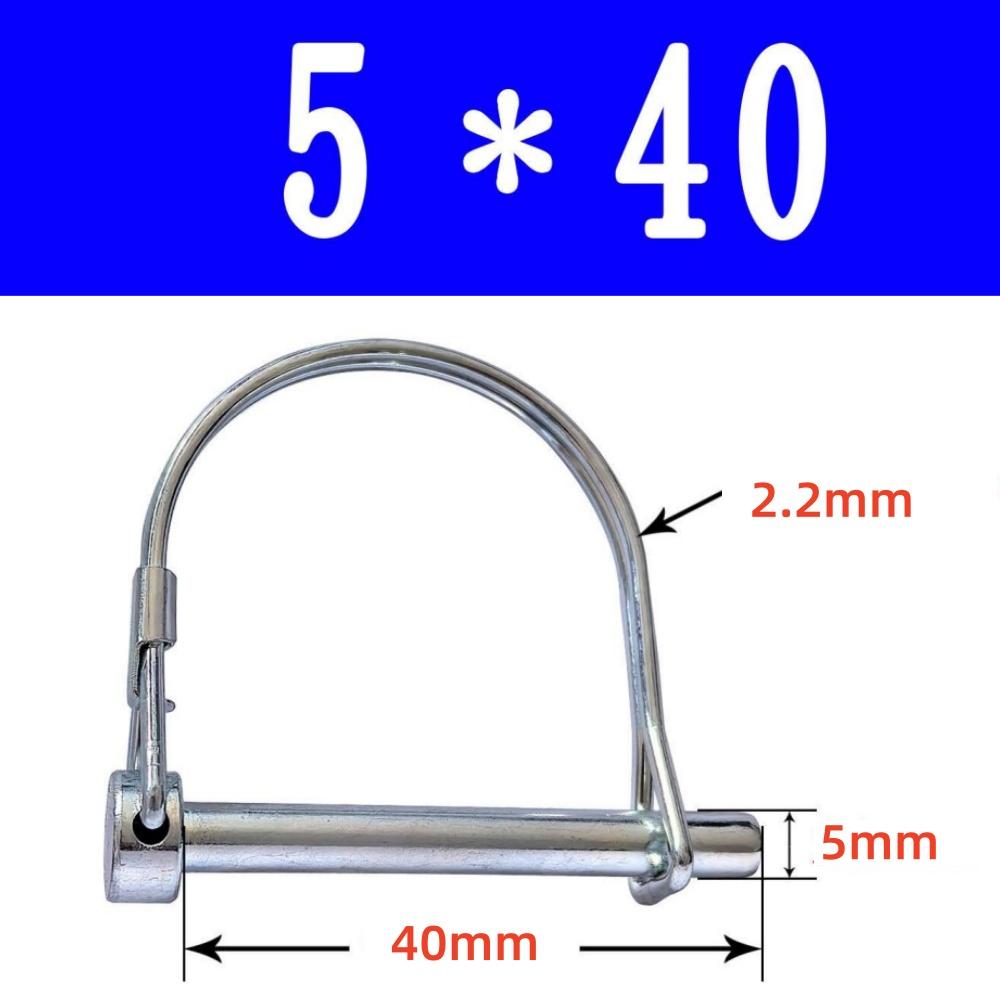 10Pcs Wire Lock Pin, Carbon Steel Shaft Locking Pin, Round Loop Wire Lock Pin For Track Farm Lawn(5 * 50)