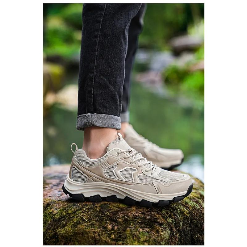Men‘s Hiking Shoes Breathable Mesh Trekking Shoes Mountain Climbing Outdoor Travel Sneakers