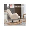 Fauteuil - MUVOE - Chaise longue en cyprès - Rembourrage en toison berbère - Beige - 120 kg max