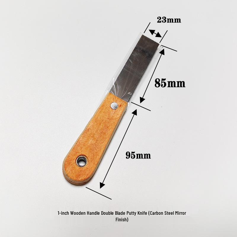Multi-Size Scraper and Putty Knife Set: 1-6 inch Blades with Wooden Handle and Carbon Steel Construction