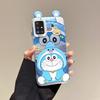 KEYSION Cute Ear Cartoon Case for Samsung A51 4G A31 with Lanyard Soft Silicone+PC Shockproof Phone Cover for Galaxy A31 A51 4G
