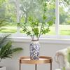 Chinese Blue and White Porcelain Vase, Ceramic Flower Vase Home Décor, Vases for Your Kitchen, Bedroom, Living Room, Bathroom, & Shelf Centerpiece