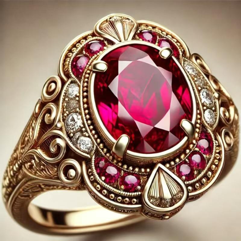 Vintage Flower Sapphire Unique Party Ring Elegant Unique Zircon Hollowed Out Trendy Women's Exquisite Wedding Accessories Gift